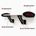 Étagère murale GT3RS Spoiler Shelf, plateau blanc, dérives et supports noirs