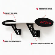 Étagère murale GT3RS Spoiler Shelf, plateau blanc, dérives et supports noirs